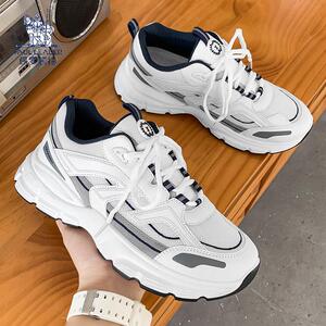 欧洲站老爹鞋男ins潮2025夏季新款厚底小白鞋增高百搭网面运动鞋