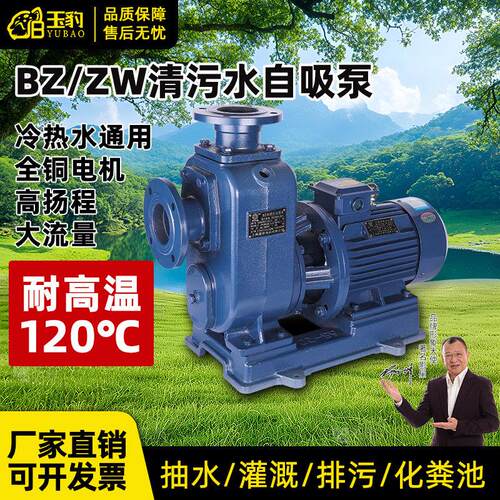 BZ自吸泵ZW污水泵防堵塞卧式管道离心泵农田灌溉380V增压泵排污泵
