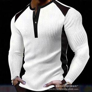 Homme Stripe Collar Polo Shirt for Men, Fitted Casual