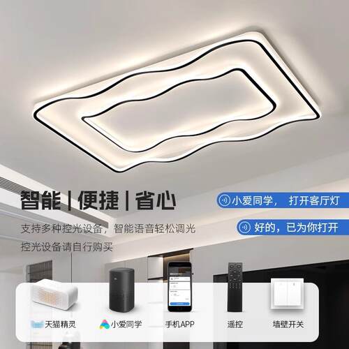 全谱吸顶厅灯现代客简约大气客厅灯大厅主灯全光屋84119套餐中山