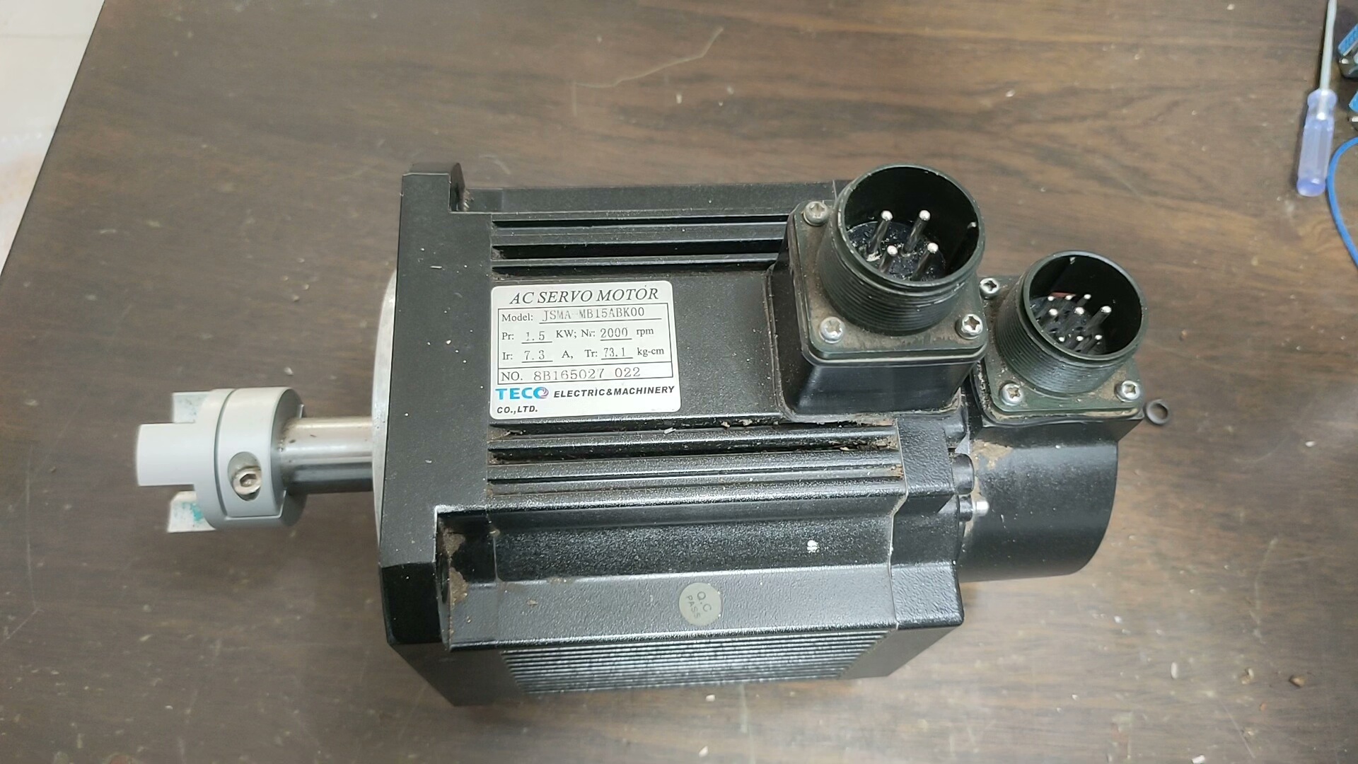 东元伺服电机JSMA-MB15ABK00 正常拆机