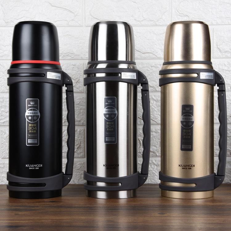 匡迪旅行壶华象保温壶大容量真空304不锈钢车载户外便携水壶家用