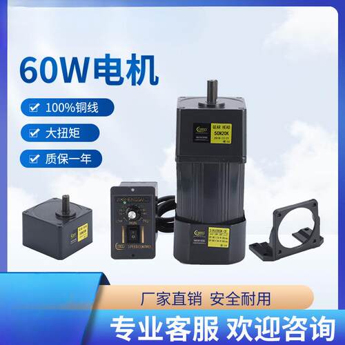 电机60W 220V交流 齿轮调速电机/减速电机 5IK60RGN-CF 马达