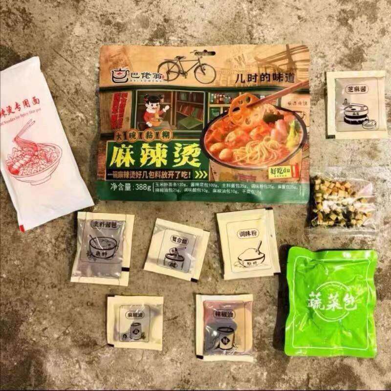 巴佬翁麻辣烫388g*3袋东北老式黏糊麻酱麻辣烫大碗速食包方便食品