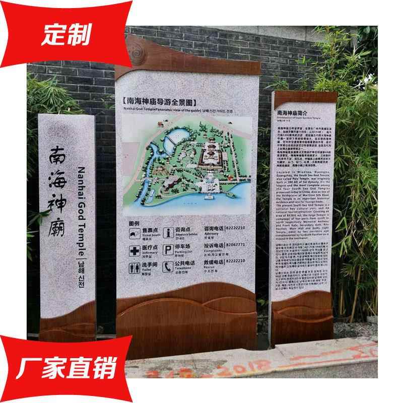 厂家订制景区标识牌 不锈钢仿石总平面导览栏 索引栏宣传栏