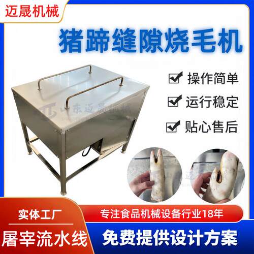 厂家直供迈晟羊蹄缝烙毛机牛蹄去毛机 全自动不锈钢猪蹄缝烧毛机