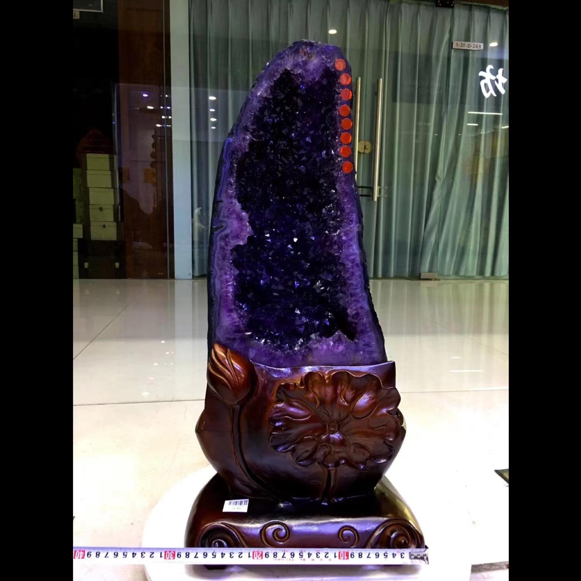 巴西乌钱拉圭天然紫家00水晶洞袋子原石晶龙蛋紫玛瑙聚宝盆居簇摆