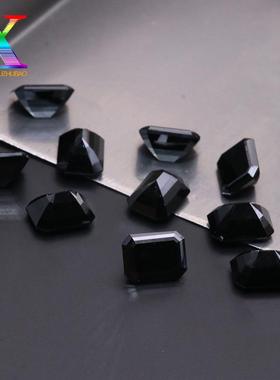 7A莫桑现货黑色祖母绿切割莫桑钻裸石 123克拉长方倒角莫桑 配GRA