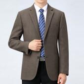 中年休闲服西外套羊6818毛中单厚款 高端毛料西装 男件上衣秋冬新款