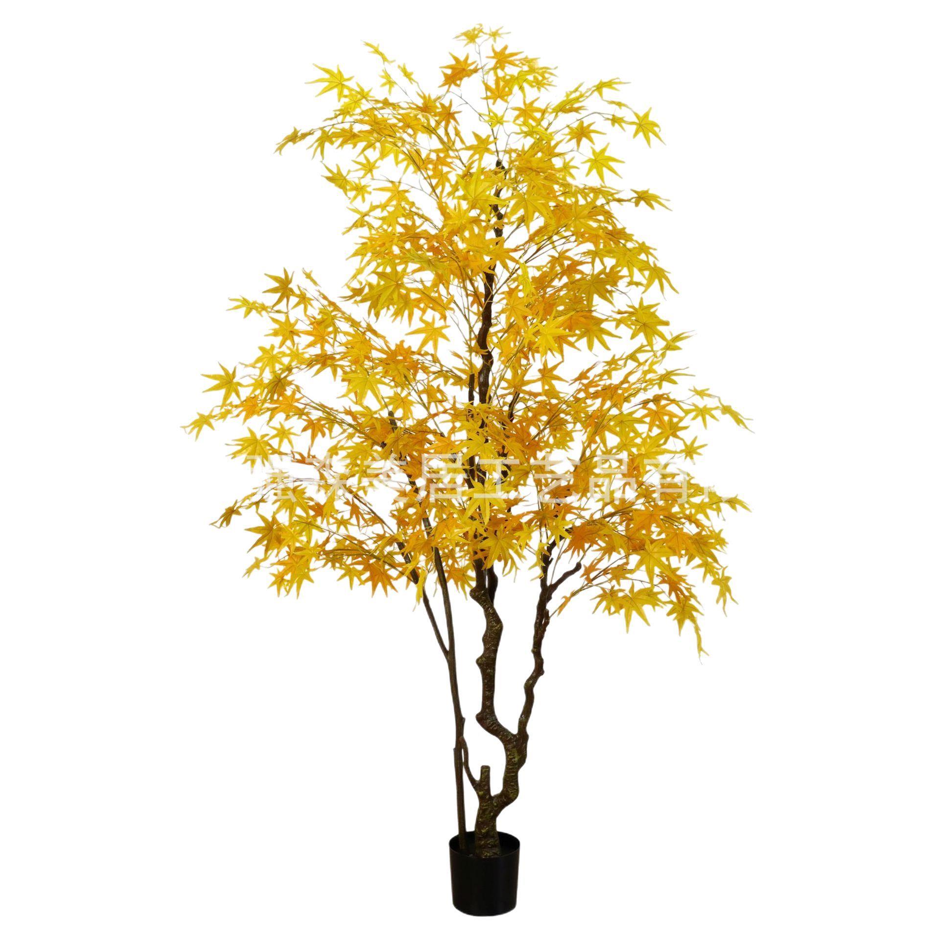 仿真枫树盆栽大型植物黄枫树室内庭院造景植物装饰摆放假枫树
