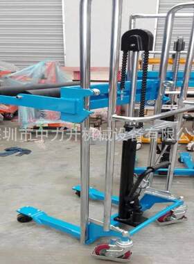 带胶辊迷你型堆高车400kg轻型手推升高车小型电动叉车