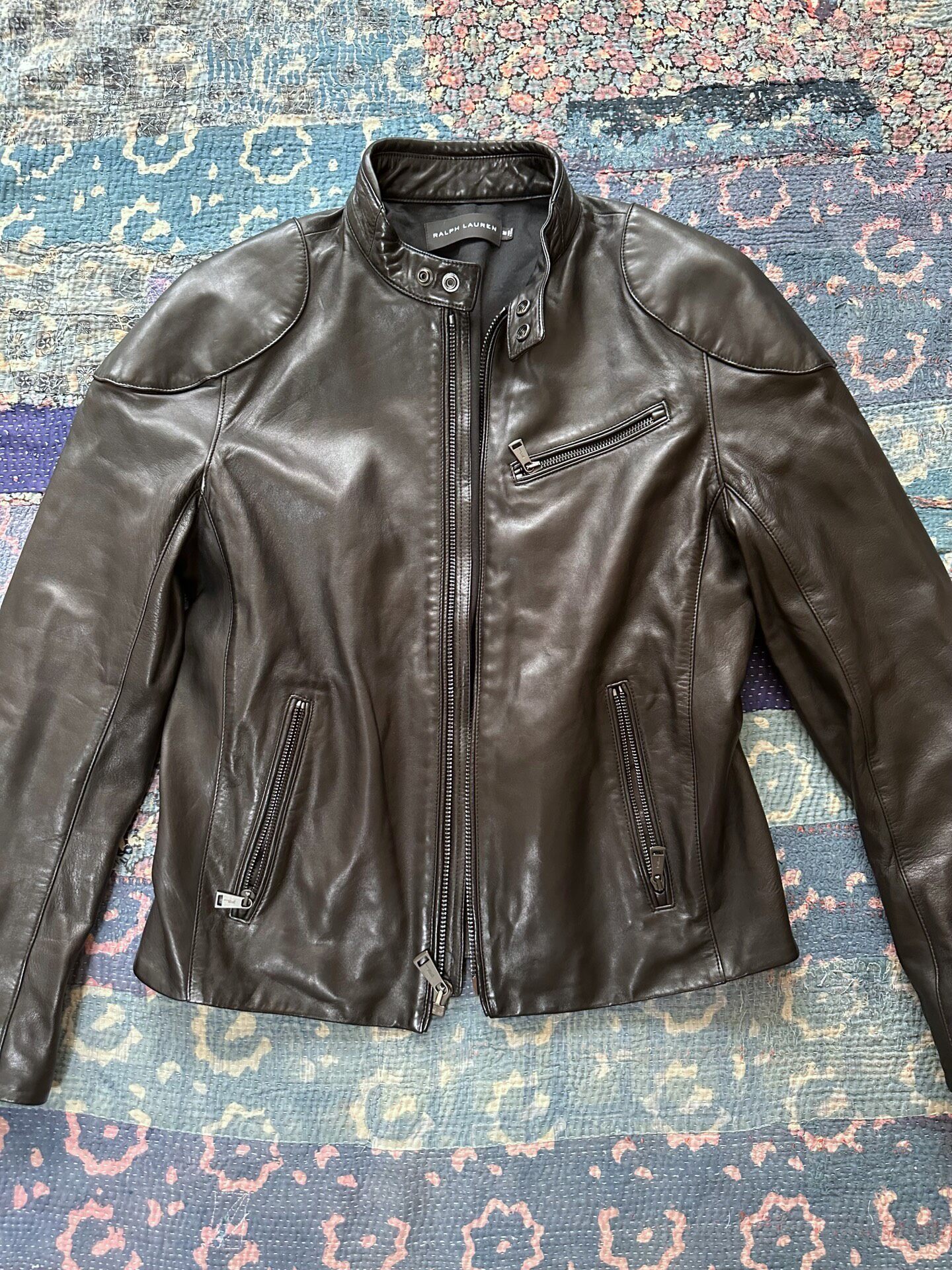 Ralph Lauren RRL Black Leather Motorcycle Jacket