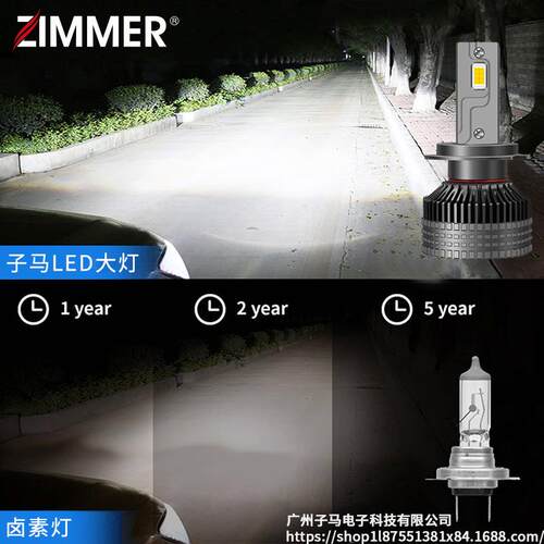 ZIMMER 工厂直销 改装汽车 三铜管300W大功率LED汽车大灯改装高亮