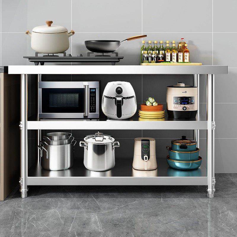 304不锈钢工作台置物架三层厨房切菜桌操作台打荷收纳架灶台架子,厨房/烹饪用具,厨房置物架/置物柜/角架,淘宝优惠券,粉丝福利购,淘宝优惠卷