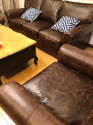 意舍美式牛皮1+2+3组合大真皮沙发怎么样？（已有万人评价）质量见真章