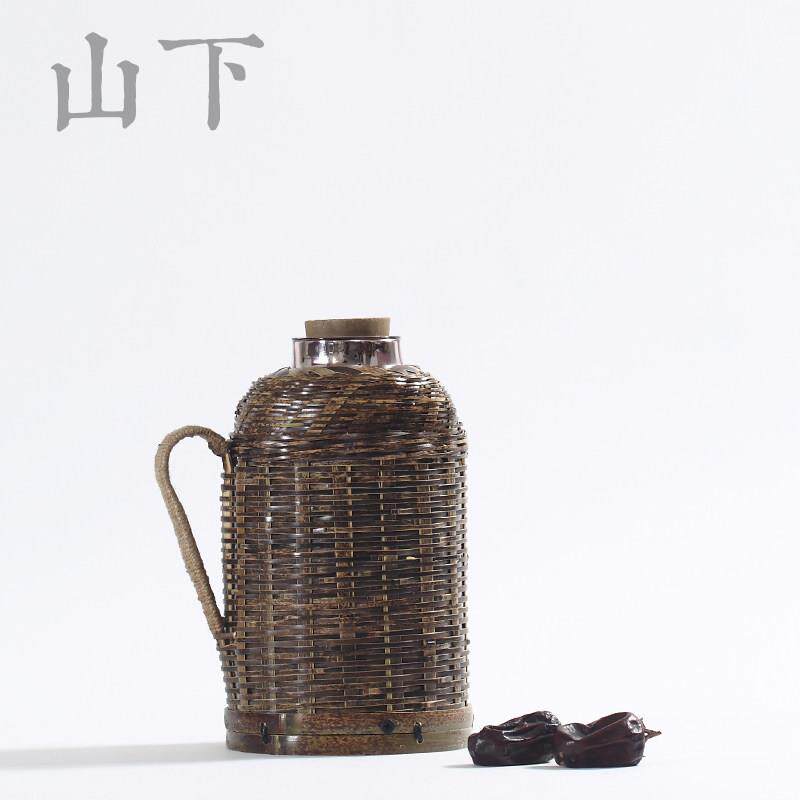 手工复古竹编开水壶家用玻璃内胆开水壶热水保温瓶竹套外壳暖瓶