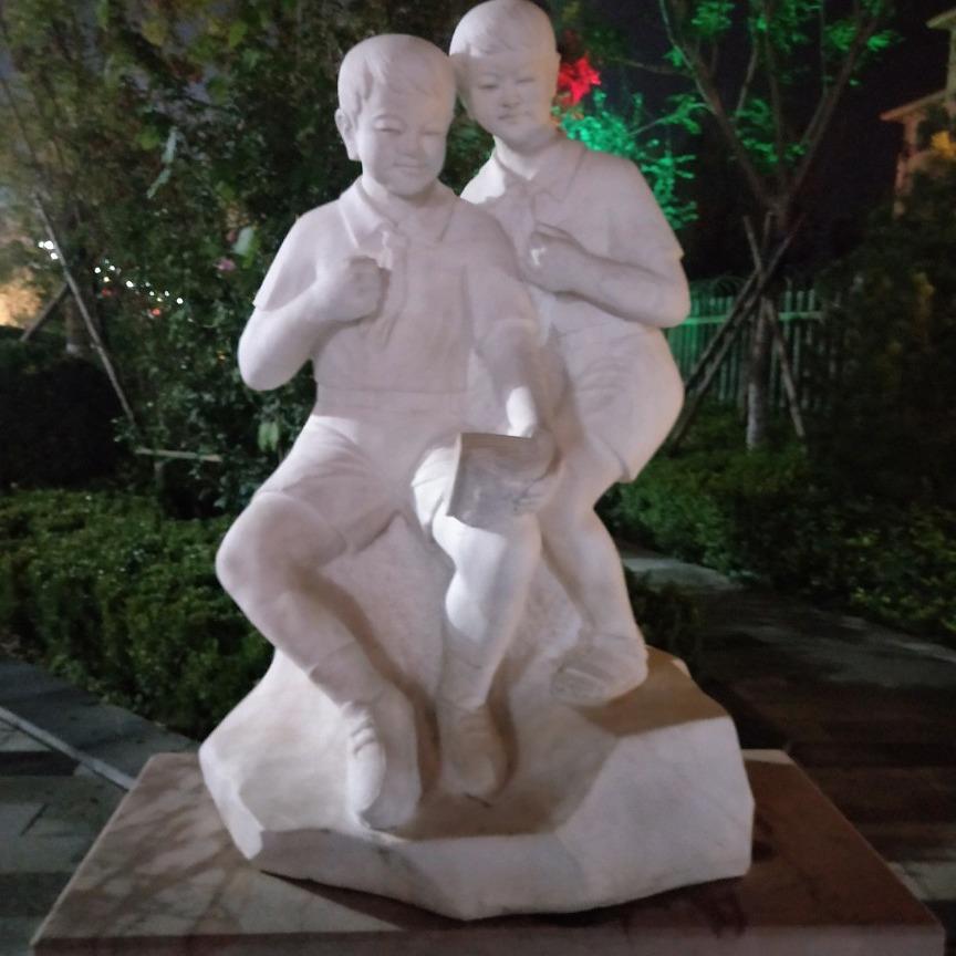 雕大石石农村手摇井理塑园林汉白玉小孩与辘辘井雕圈雕刻景观8888