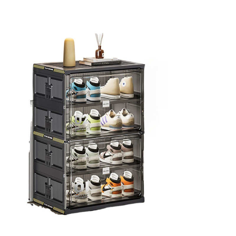 鞋柜家用门口室内鞋盒折叠鞋架透明鞋子收纳盒免安装多层防尘塑料