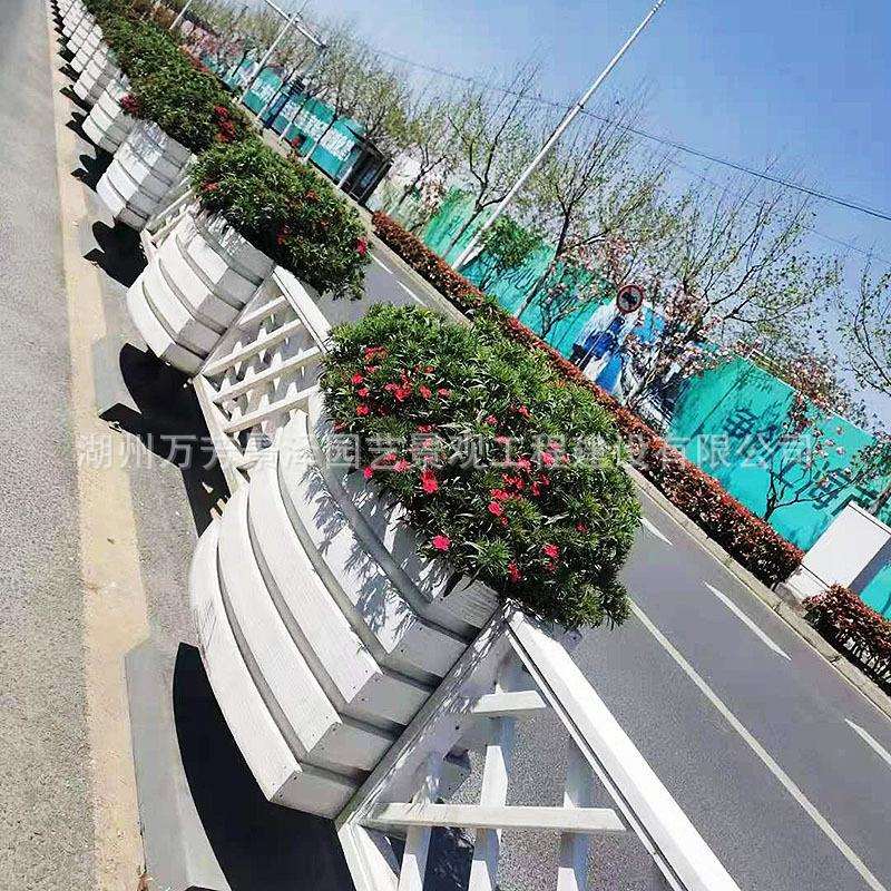 PVC户塑木户花箱外景观飘带花箱外景观飘带箱花p278vc高低组合花图片