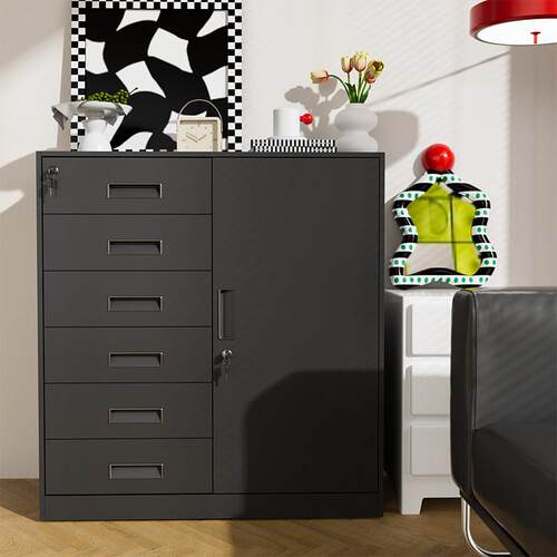 办公室文件柜铁皮带锁资料柜分层档案柜公司人事储物柜抽屉收纳柜