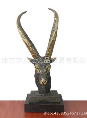 宇卓铜器纯铜羊头铜羊工艺品领头羊家居装饰办公室摆件