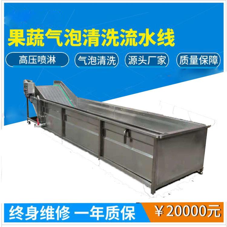 气泡臭氧防氧化清洗机辣椒蔬菜喷淋清洗设备气泡式涡流洗菜机
