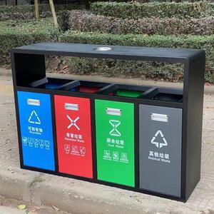 欣越户外垃圾桶复古新中式不锈钢分类果皮箱室外公园别墅庭院定制