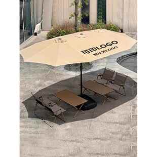 户外遮阳伞庭院伞长方形阳台中柱伞罗马伞花园室外遮阳伞带灯