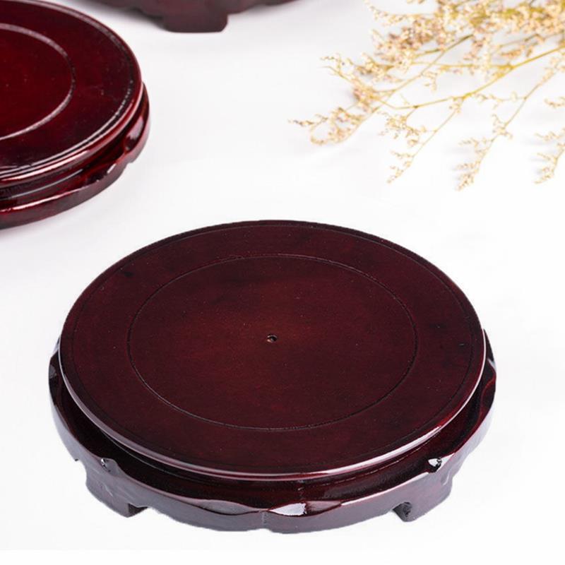 茶壶圆形底座酒坛陶瓷花瓶可摆件旋转托盘工艺品石头木质盆景