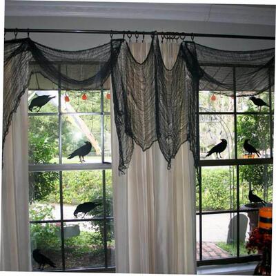Halloween Decorations Black Creepy Gauze Cloth 76x250CM Wind