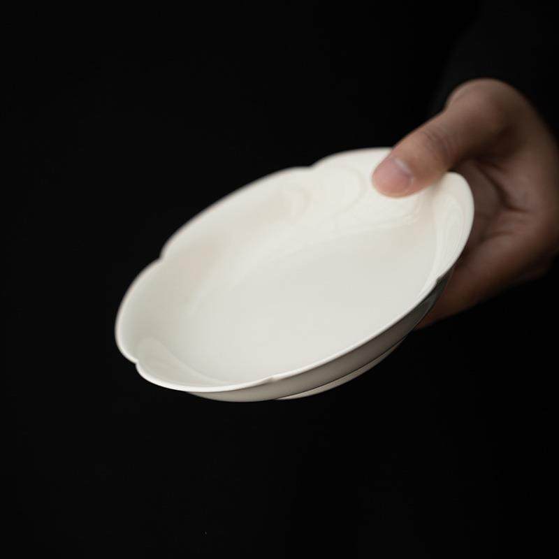 仿手工陶瓷承草壶木灰单层茶承古壶托创意花瓣养壶壶托垫盘干FIP