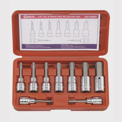 Genius天赋进口工具1/2″12.5mm系列9件套内6角旋具套筒组BS-409H