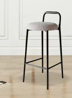 吧台椅现代简约圆凳高脚椅酒吧椅子ktv收银前台可叠放家用吧台凳