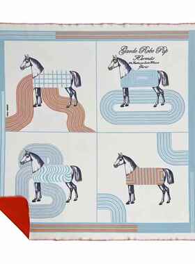 欧间轻奢爱马系双层复合锦狐绒午毯办公式室休毯样板沙发盖毯SDP