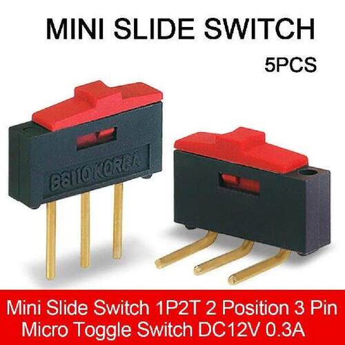 5 Pcs Red Durable Mini DC12V 0.3A 2 ition 3 Pin