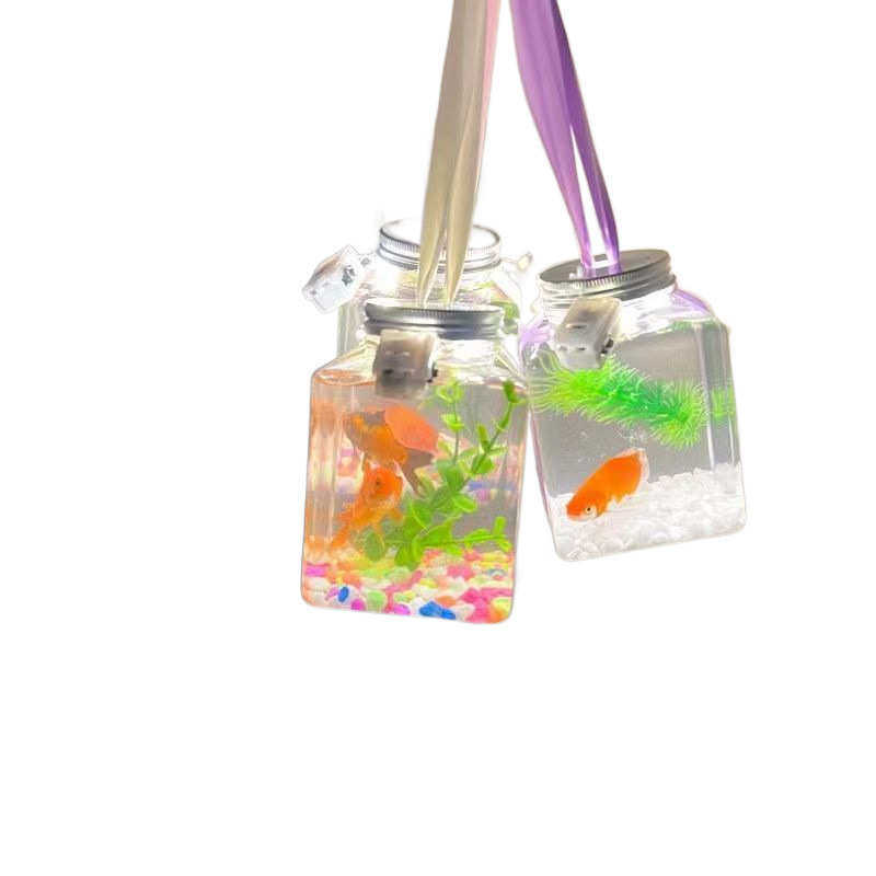 金鱼盒子网红小夜光泡泡鱼一整套发光方形罐罐鱼鱼缸瓶子摆地摊,宠物/宠物食品及用品,桌面缸,淘宝优惠券,粉丝福利购,淘宝优惠卷