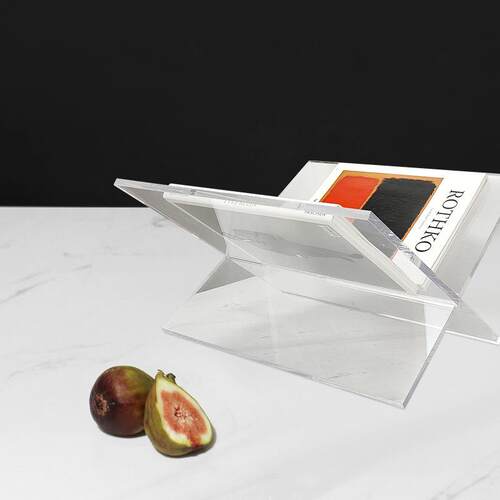 北欧现代简约亚克力透明桌面杂志架装饰品创意轻奢办公室桌面摆件