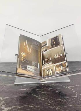 现代简约压克力书架创意杂志架摆件样板房样品屋展示中心书房软装