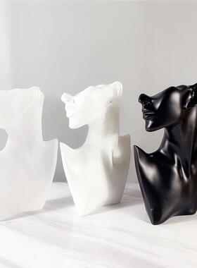 树脂抽象人头道摆件首展示架珠饰宝展示具样板陈房3092列装饰品