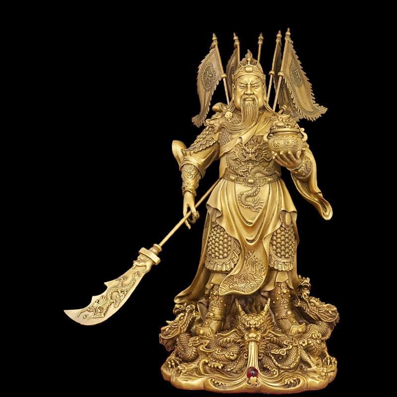 大号铜关公武财神铜像关二爷像家居公司关帝圣君神像铜摆件
