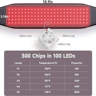 厂家批发LED红光腰带电加热热敷艾灸理疗暖宫护腰红光腰间盘理疗