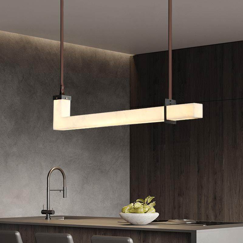 工厂直销餐厅云石全铜吊灯现代简约设计师创意长条餐桌吧台饭厅轻,家装灯饰光源,餐厅吊灯,淘宝优惠券,粉丝福利购,淘宝优惠卷