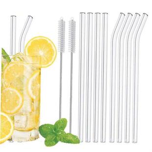 Straw Reusable Clear 20cm Straws Smoothie Drinking Glass