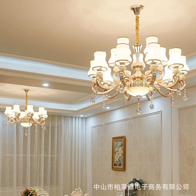 欧式客厅灯奢华大气餐厅吊灯现代简约卧室水晶灯过道楼梯家用灯具