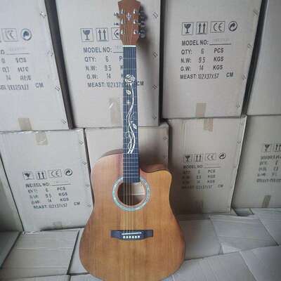 41寸木吉他 云杉椴木面单民谣吉他 初学者新手民谣