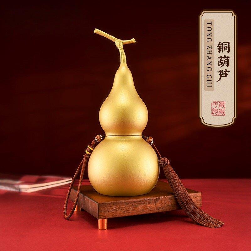 朱炳仁铜葫芦挂件空心开口葫芦摆件客厅玄关装饰黄铜镇宅金葫芦