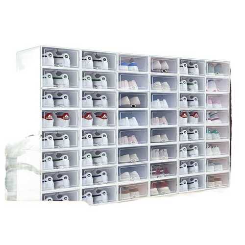 鞋盒折叠鞋空间抽屉式鞋架塑料加厚透明翻盖鞋柜省收纳盒收纳