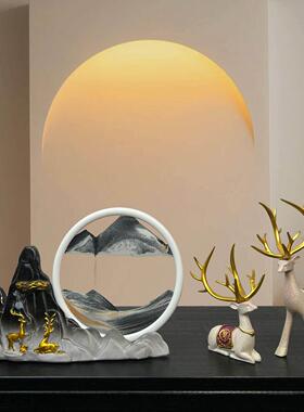 创意靠山流沙画 画沙漏摆件家居摆饰客厅电视柜酒柜装饰品 乔迁礼