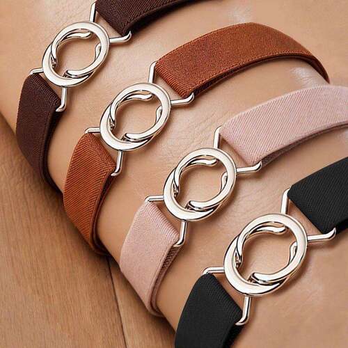 懒人腰带女2025新款隐形腰带百搭牛仔裤带弹力松紧可收紧腰带皮带