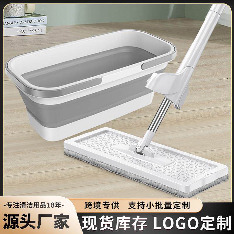 厂家懒人家用免手洗平板拖把拖布桶套装组合折叠干湿两用拖把水桶